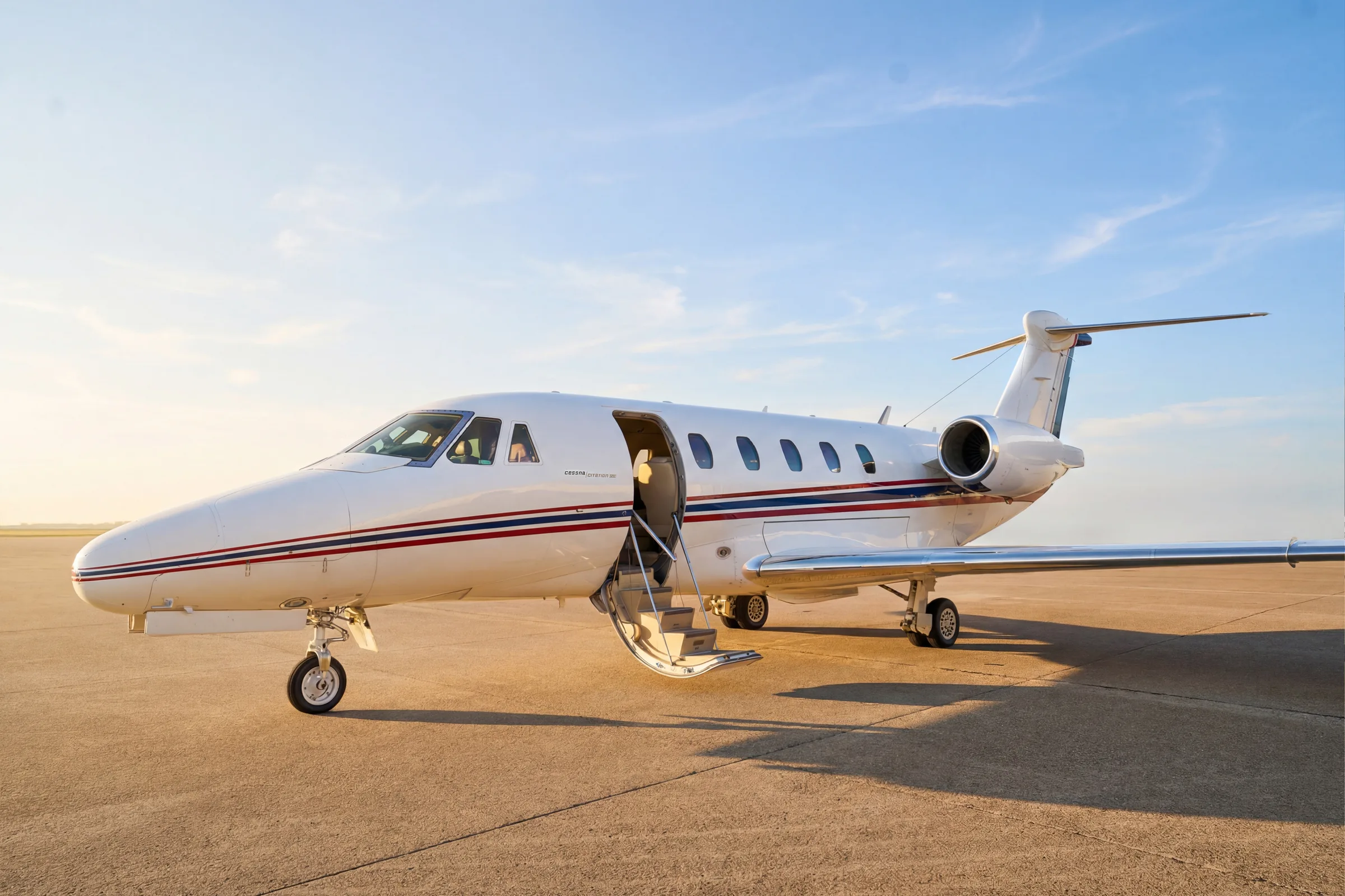 Citation 650 exterior on the ramp during a Dallas aircraft shoot