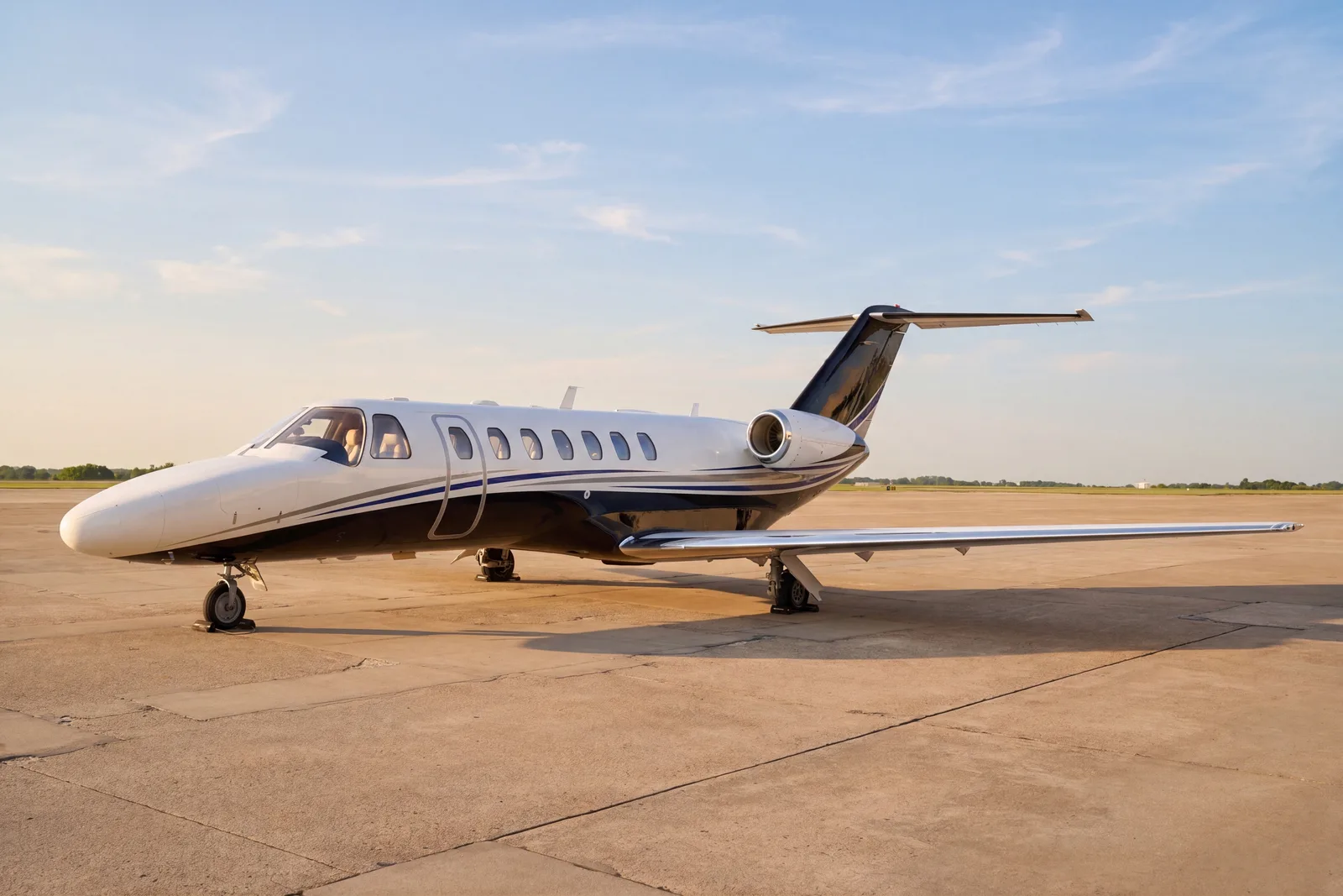 Citation CJ3 exterior on the ramp